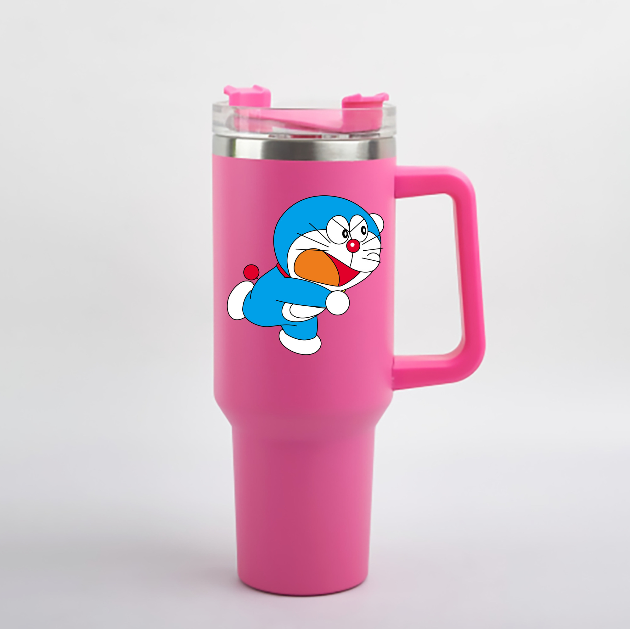 （画像用） ドラえもん Doraemon 1200mL車用タンブラー - クリスタルステッカー（プラスチックストロー付き）